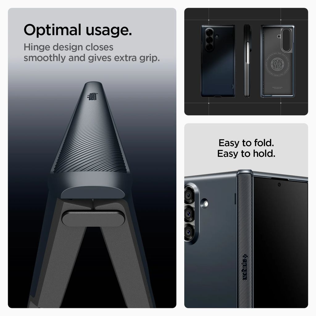 Spigen Slim Armor Pro MagSafe Skal till Samsung Galaxy Z Fold 7 - Metal Slate