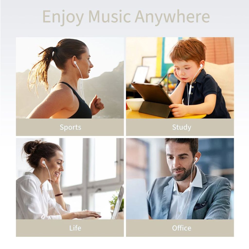 Tech-Protect Ultraboost Core -nappikuulokkeet, 3,5 mm:n liitäntä – valkoiset