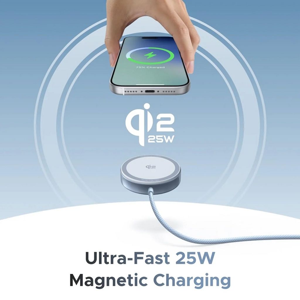 UGREEN trådløs lader MagFlow 25W, 1,5m – blå