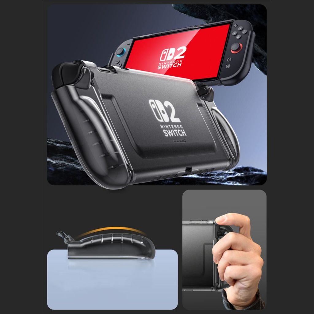 Supcase Crystal cover til Nintendo Switch 2 - Gennemsigtig Sort