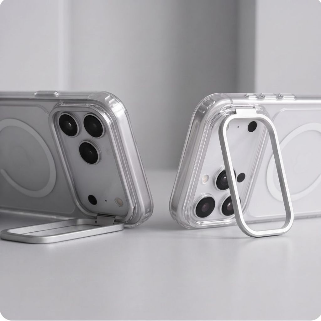 Tech-Protect MagStand CC MagSafe -kuori iPhone 18 Pro Max/17 Pro Max:lle - Läpinäkyvä