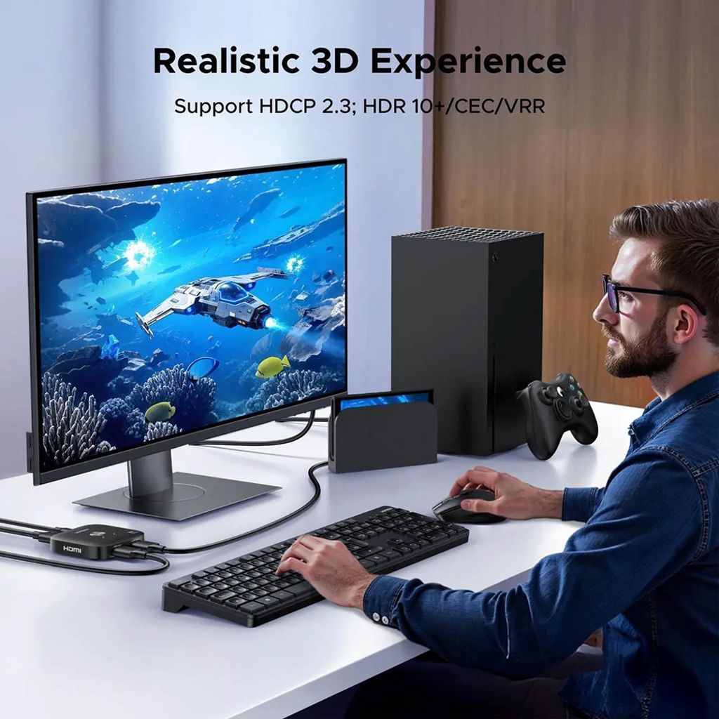 Ugreen 65877 HDMI-switch - Sort