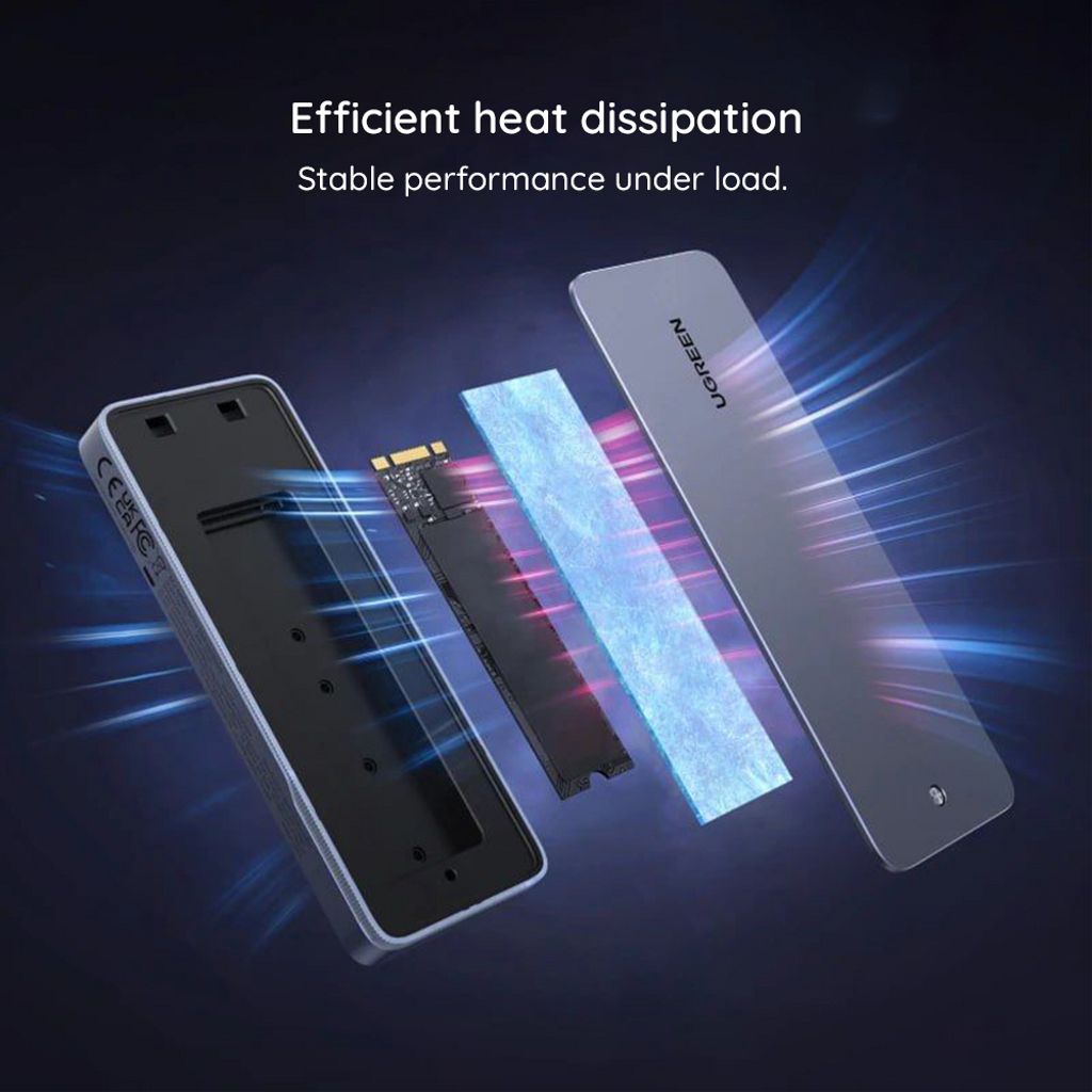 Ugreen CM777 SSD eksternt kabinet til M.2 NVMe – Sort