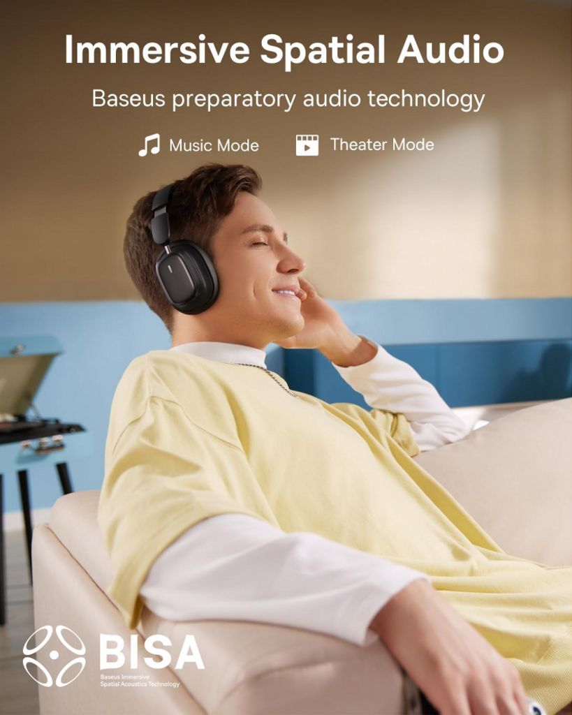 Baseus Bluetooth Hovedtelefoner Over-Ear Bowie H1i - Sort