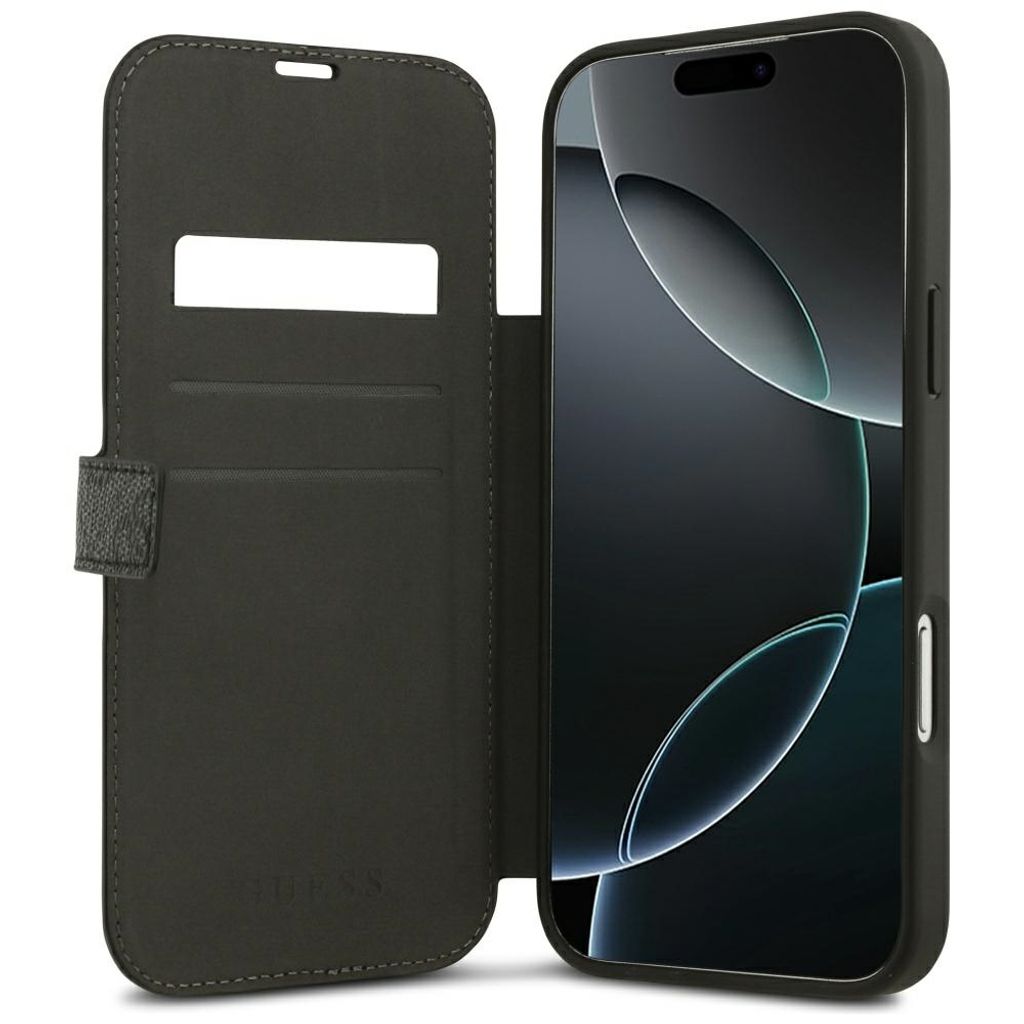 Guess 4G Metal Logo -kotelo  iPhone 18 Pro Max/17 Pro Max:lle - Musta