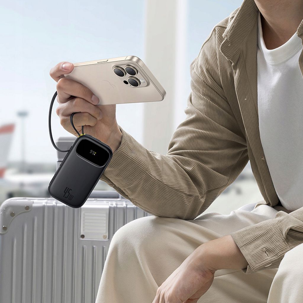 Baseus Powerbank EnerFill FC31 Qpow 3 20000mAh 45W med USB-C og Lightning-kabel - Blå