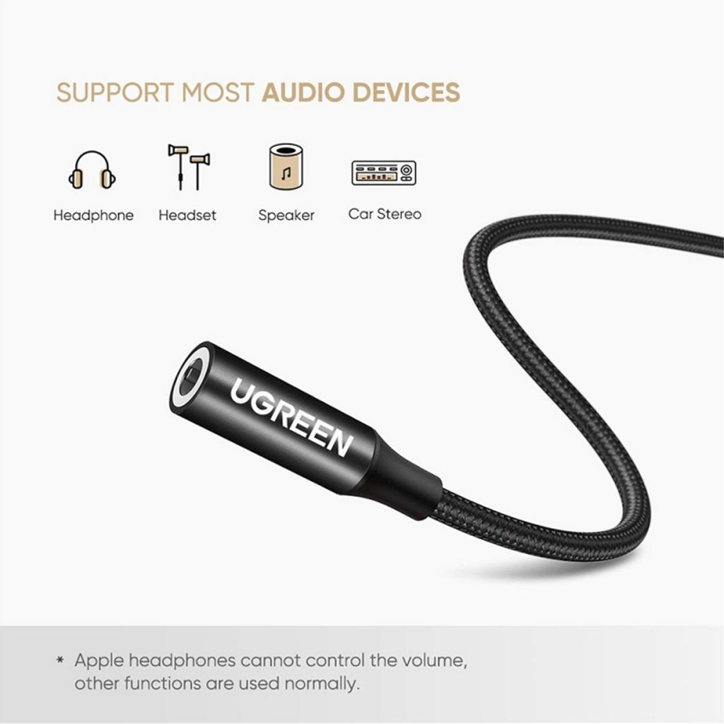 UGREEN USB-C til 3,5 mm lydadapter – svart