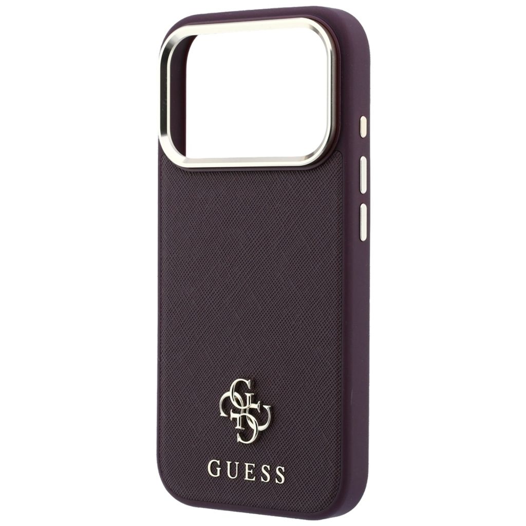 Guess Saffiano Small 4G Classic Logo MagSafe -kuori iPhone 18 Pro Max :lle - Burgundi