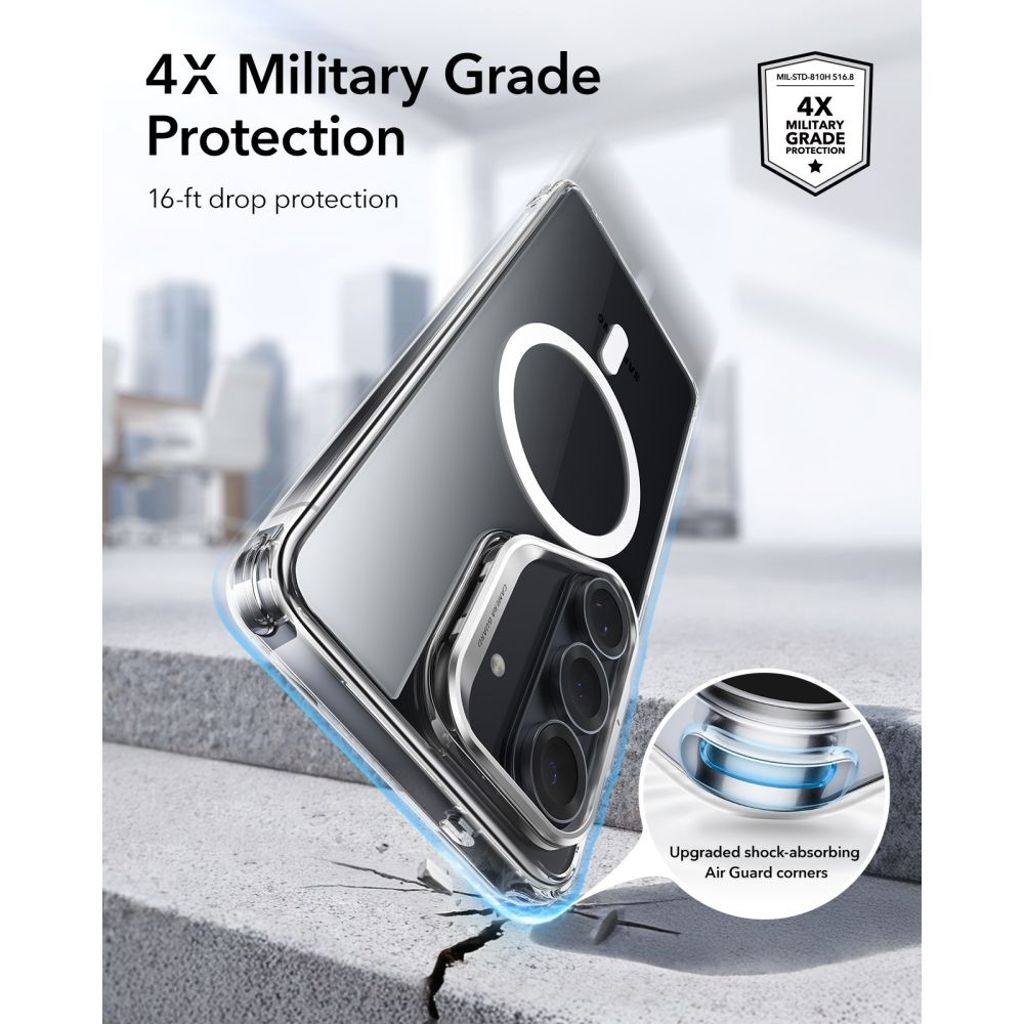 ESR Classic Hybrid Kickstand MagSafe Cover til Samsung Galaxy S26 - Gennemsigtig