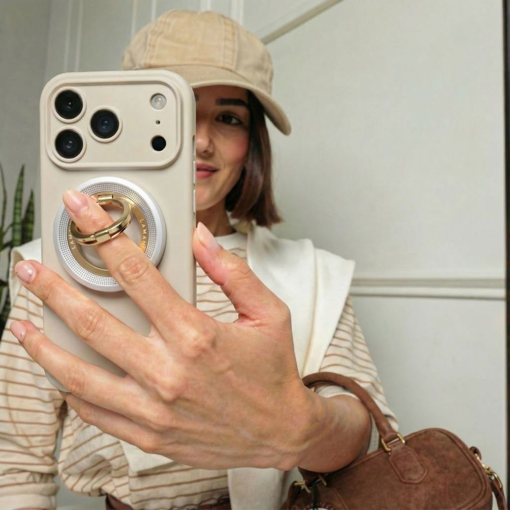 Tech-Protect MMR700 Lamano MagSafe-ringhållare till mobil – grå/guld