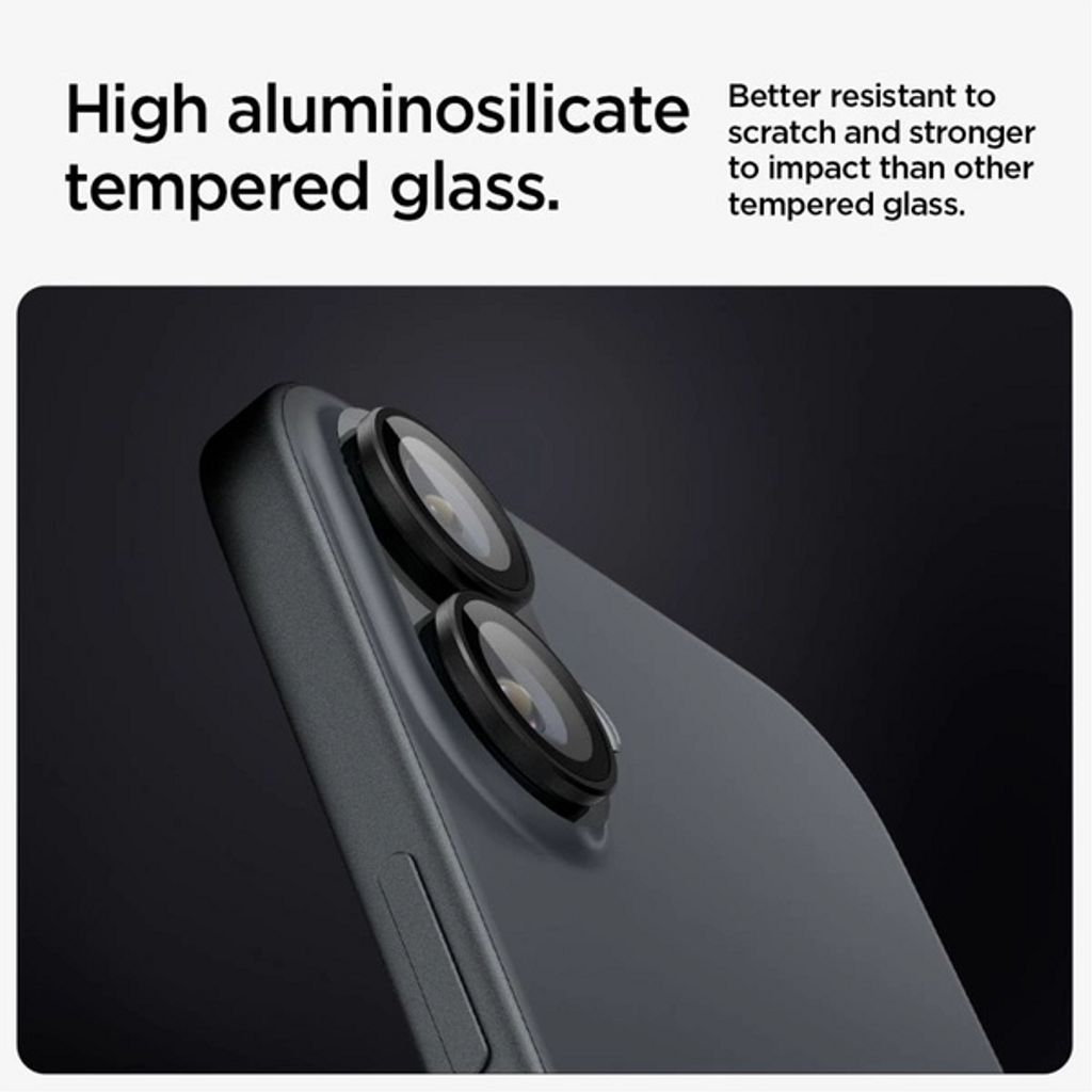 Spigen iPhone 17 / 16 Plus Glas.tR EZ Fit Optik Pro Linsebeskytter, 2 stk - Svart