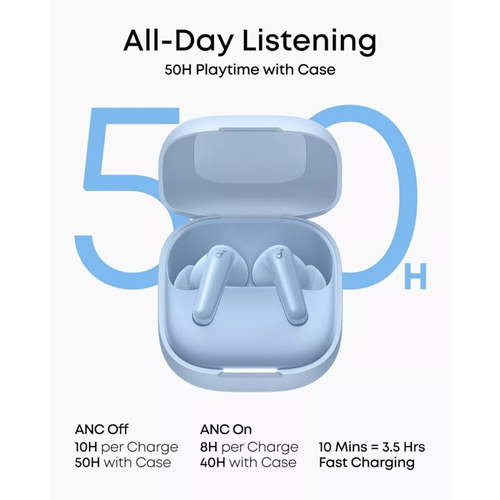 Anker Soundcore R60i trådløse in-ear ANC høretelefoner – blå