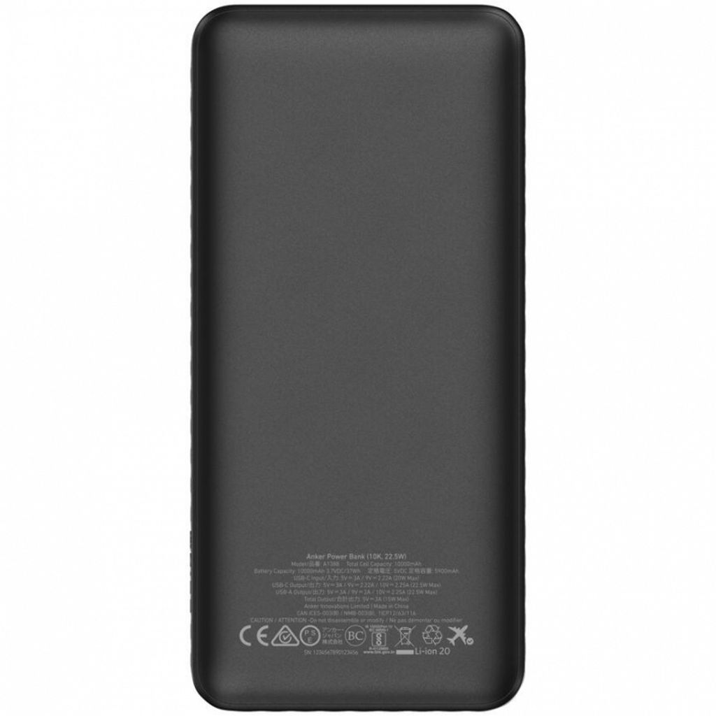 Anker Powerbank 10000mAh, 22.5W, QC + PD – Svart