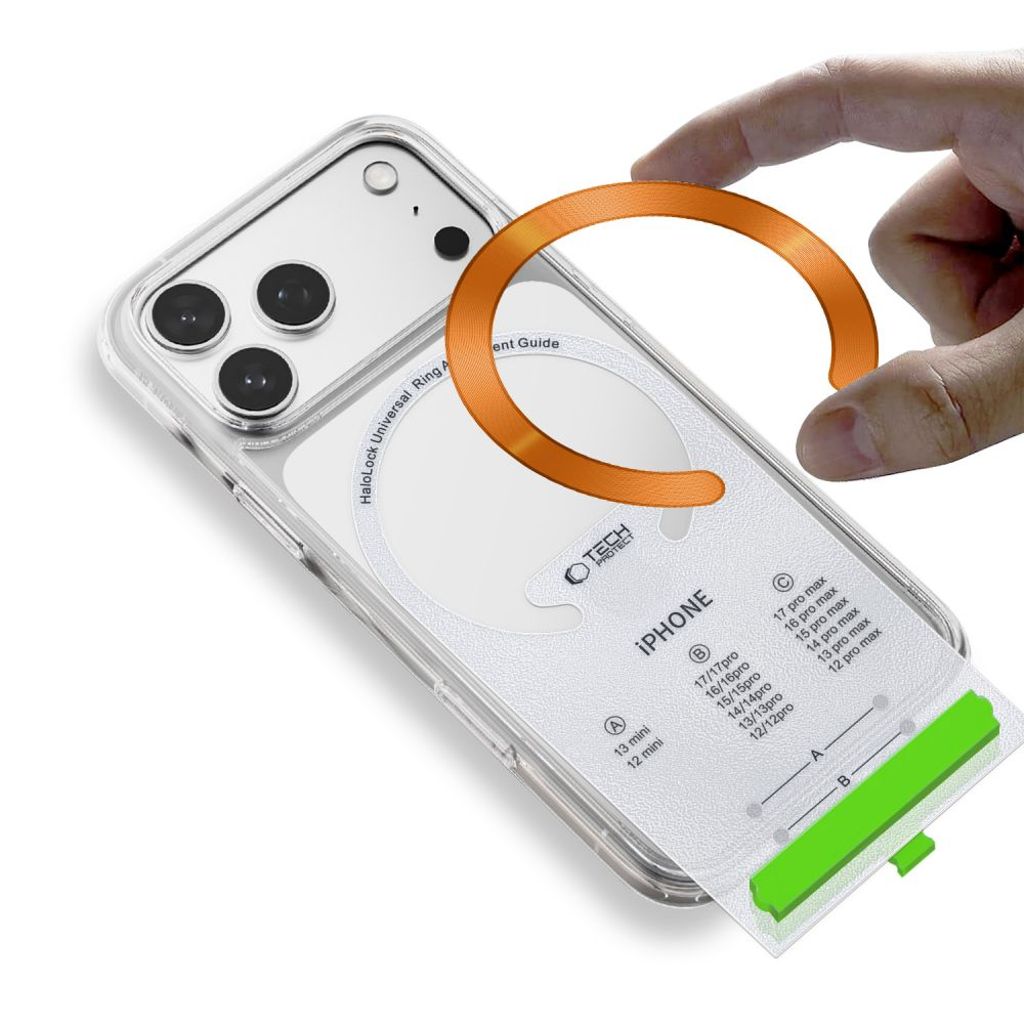 Tech-Protect MMP-210 MagSafe 2-pack magnetring – orange / svart