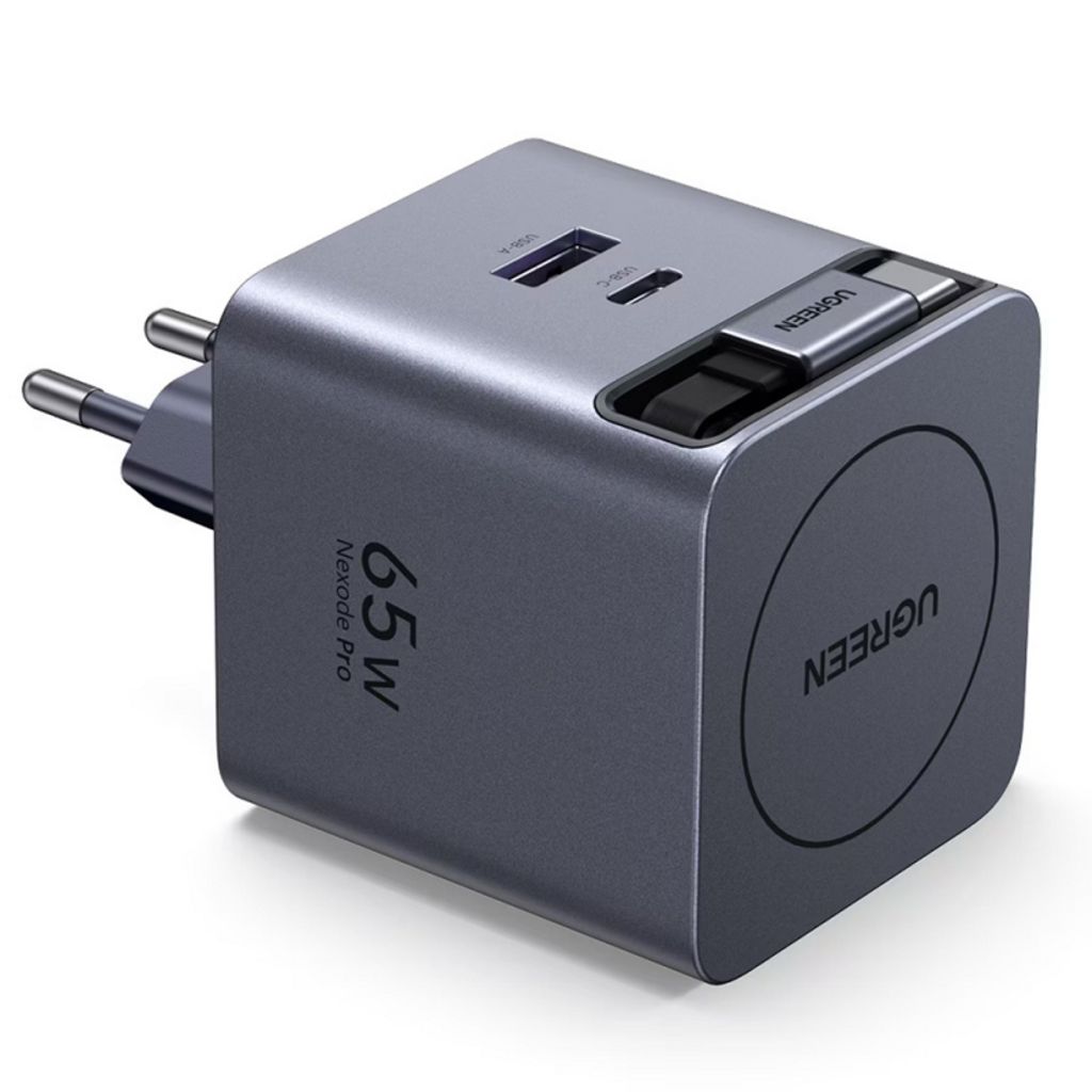 UGREEN Väggladdare X614 45W, 3A, USB-A/USB-C med USB-C-kabel - Grå