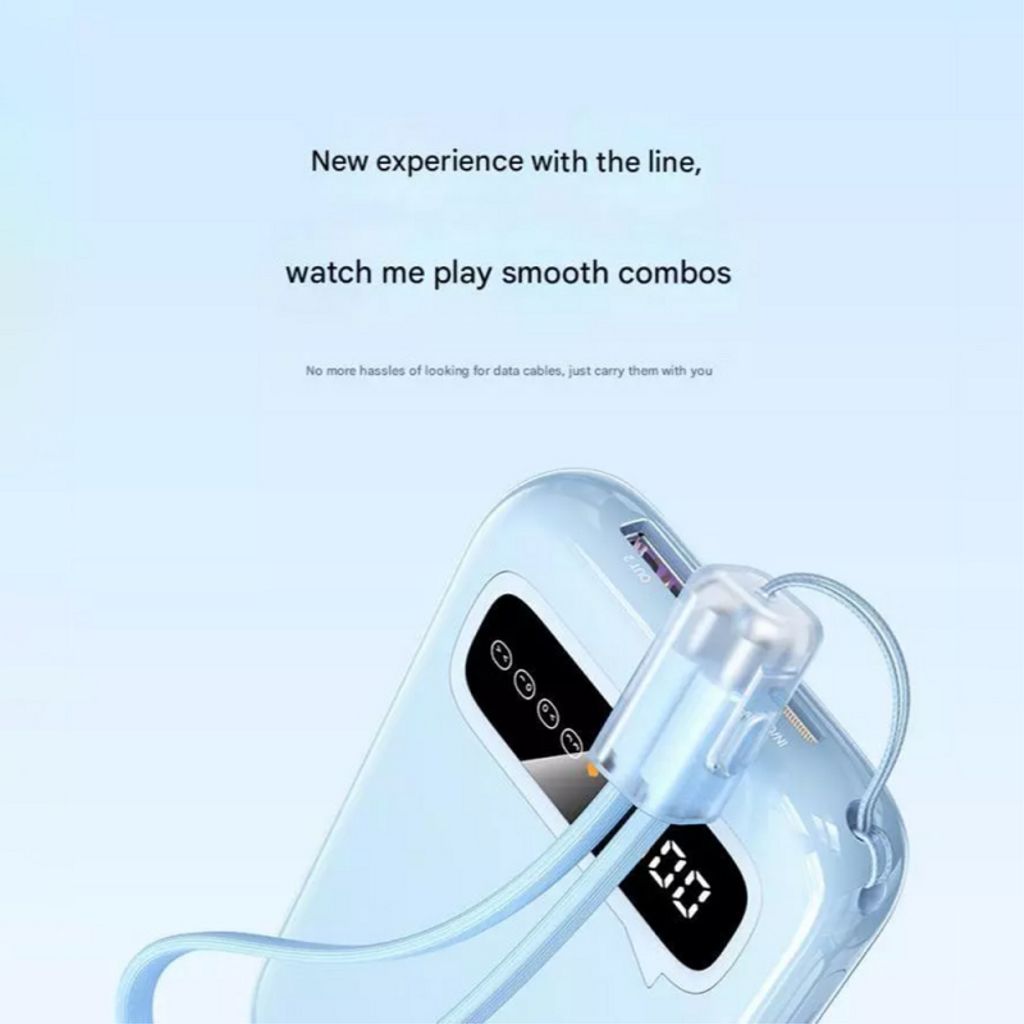 UGREEN PB522 powerbank med USB-C kabel 10000mAh, 20W – blå