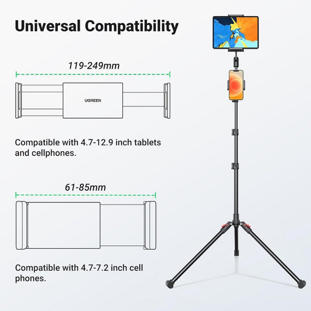 UGREEN Gulvstativ 1,7m – Universal, Svart
