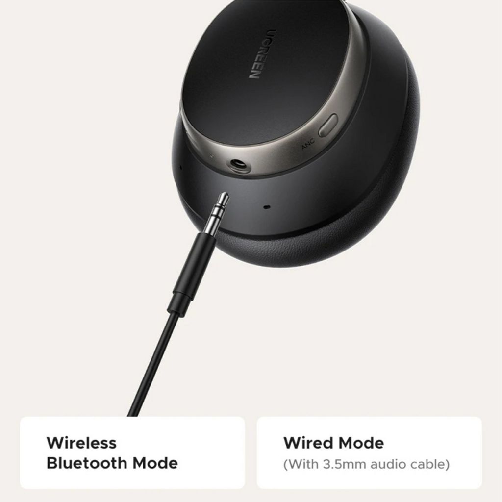 UGREEN HP206 trådløse over-ear hovedtelefoner med Bluetooth og ANC – Sort