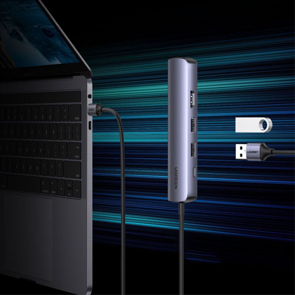 UGREEN CM418 USB-C-keskitin – 2 x USB-A + USB-C + HDMI + RJ45