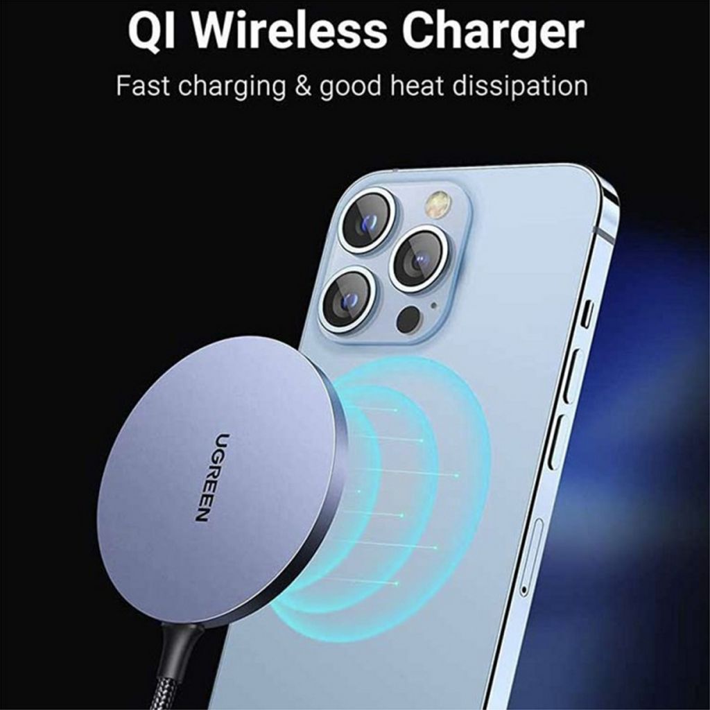 UGREEN CD245 trådløs lader 15W, 1,5m – grå