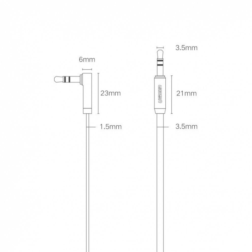 UGREEN AV112 3,5 mm lydkabel vinklet, 1 m – sort