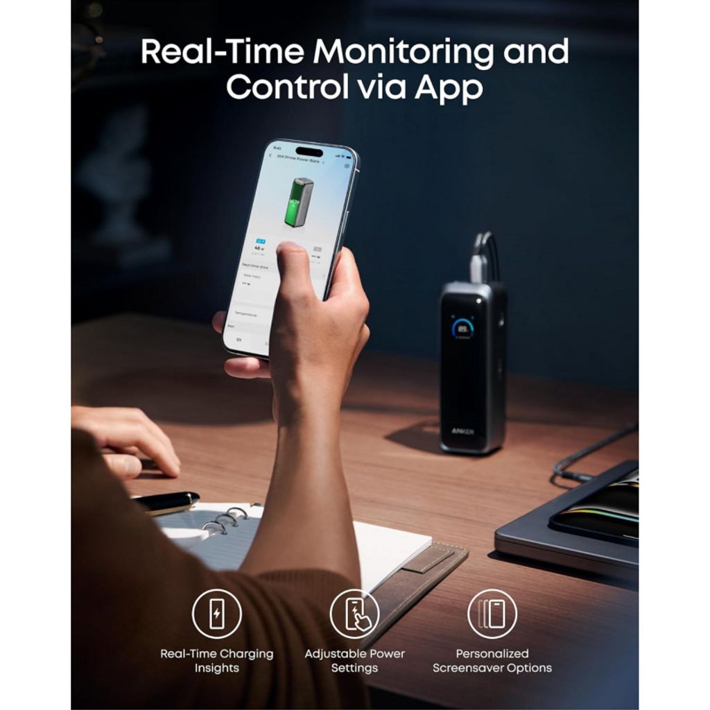 Anker Prime powerbank 20100mAh, 220W, QC + PD - Svart