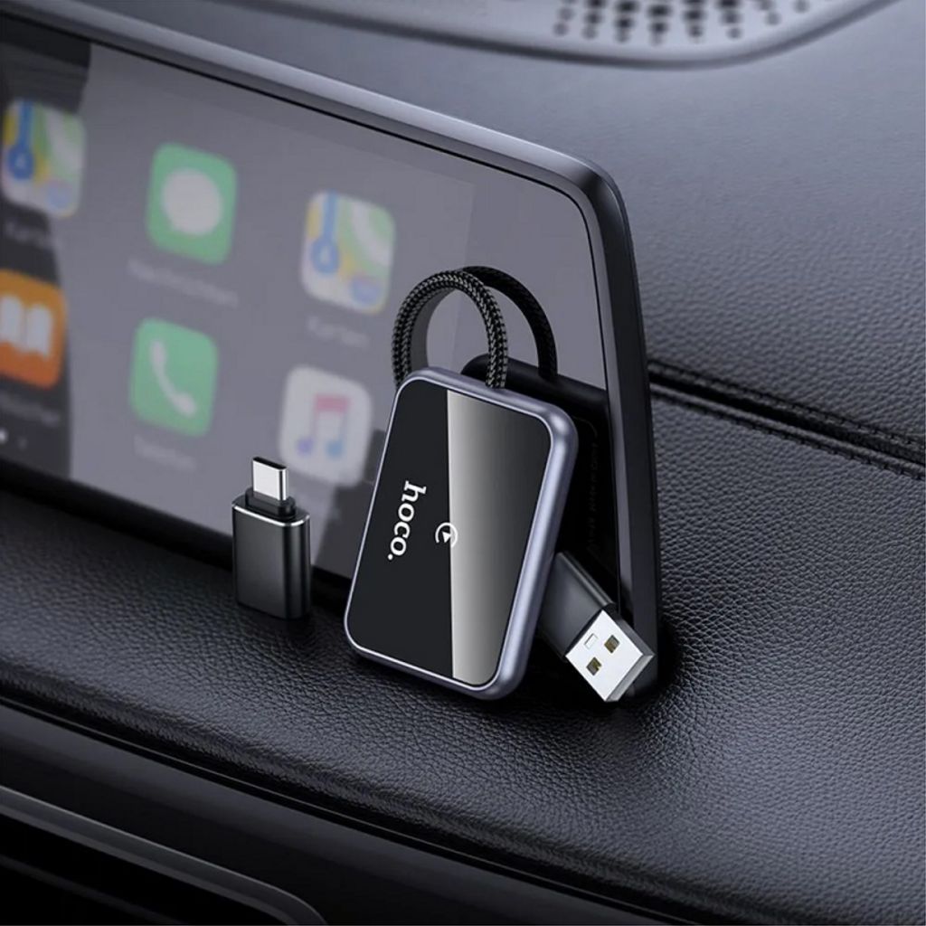 Hoco HU1 Trådlös Carplay Adapter för iPhone – Svart