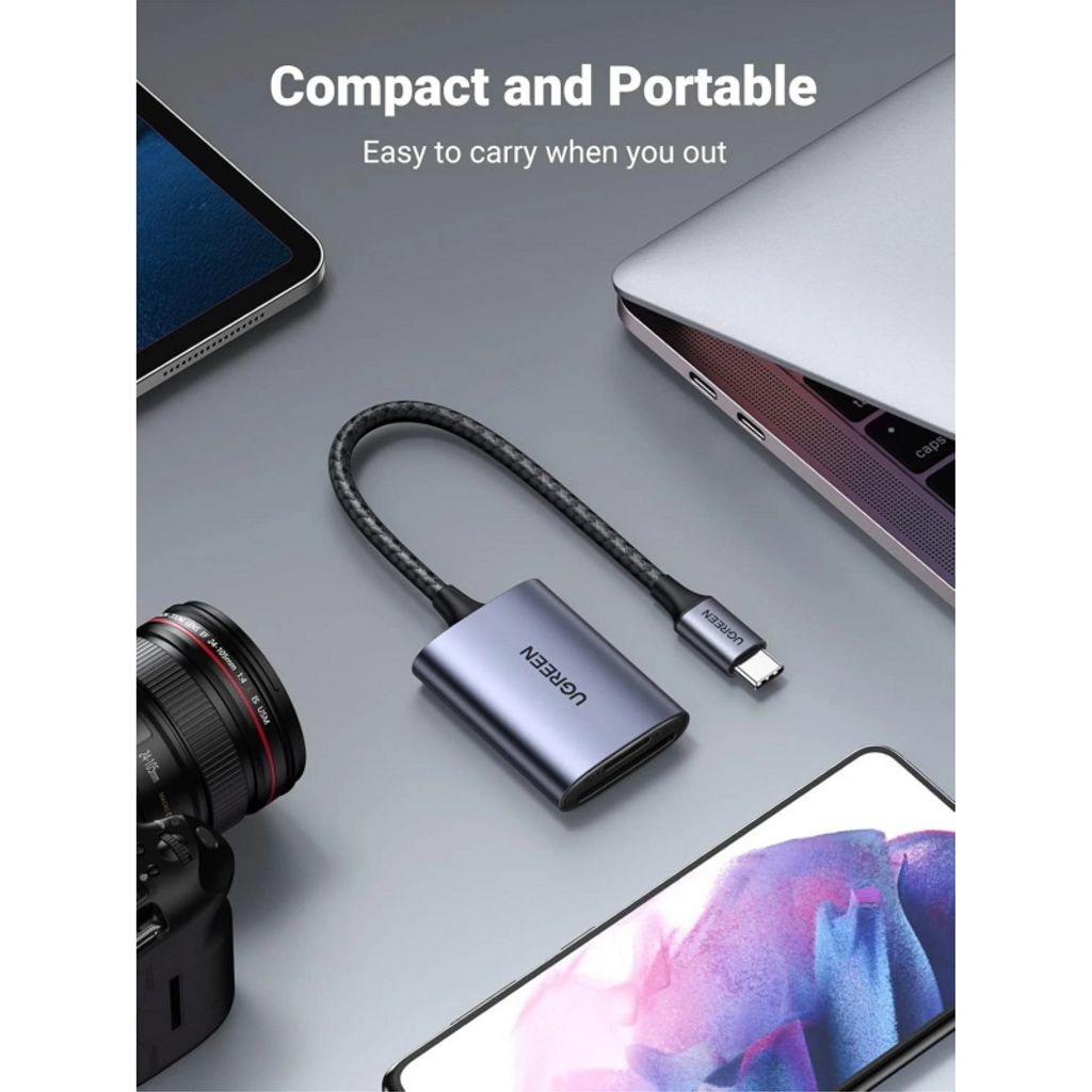 UGREEN CM401 USB-C Kortlæser SD / microSD – Grå