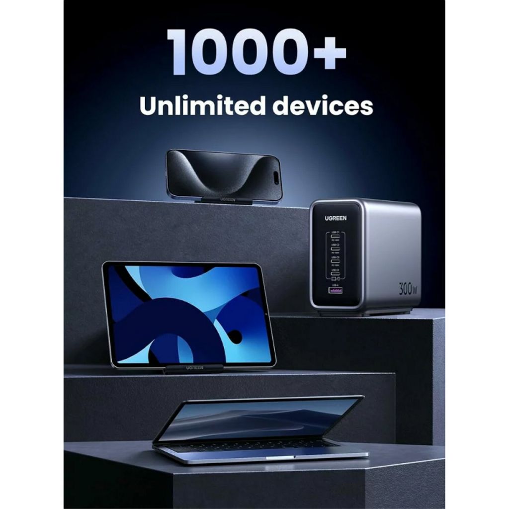 UGREEN Nexode CD333 300W bordlader – 5 porter GaN