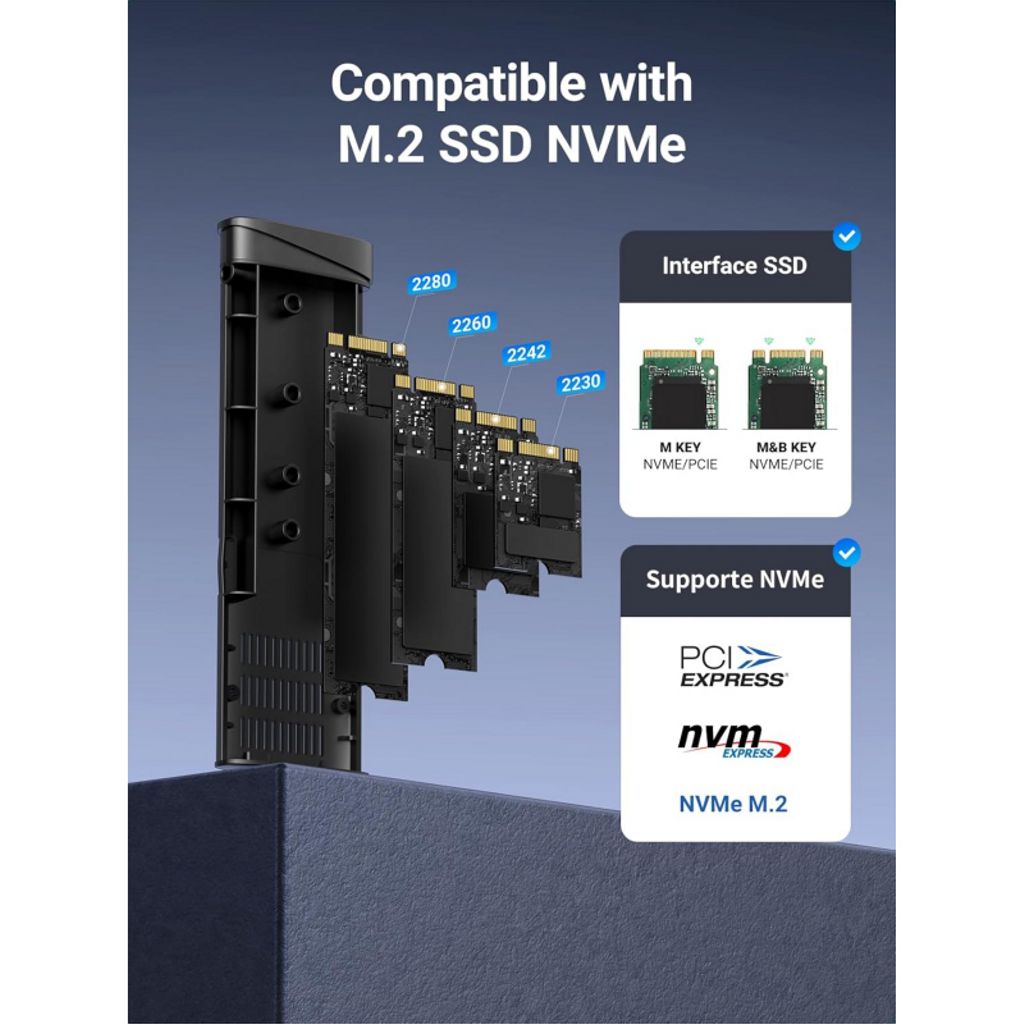 UGREEN CM767 Ekstern SSD-kabinet til M.2 NVMe – Grå