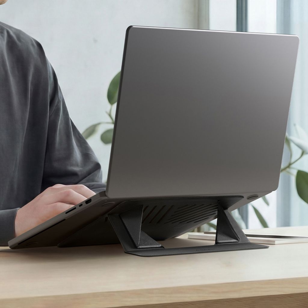 Spigen Slim Fold skrivbordsstativ för laptop upp till 14" LD201-S6 – svart