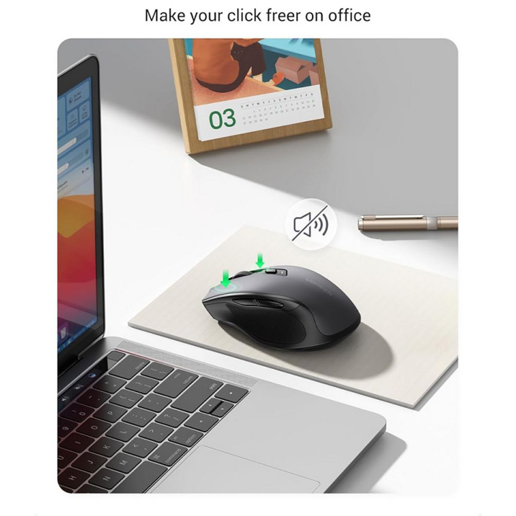 Ugreen MU006S trådløs mus Bluetooth/WiFi – grå