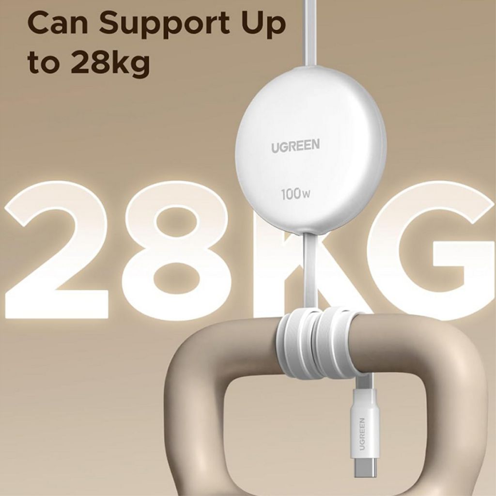 UGREEN USB-C - USB-C PD -pikalatauskaapeli, jatkettava, 100 W – valkoinen