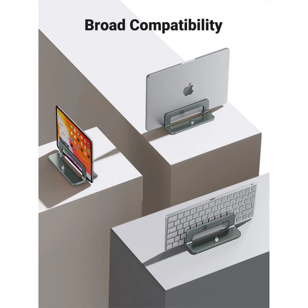 UGREEN LP258 vertikalt ställ för laptop med justerbar bredd – silver