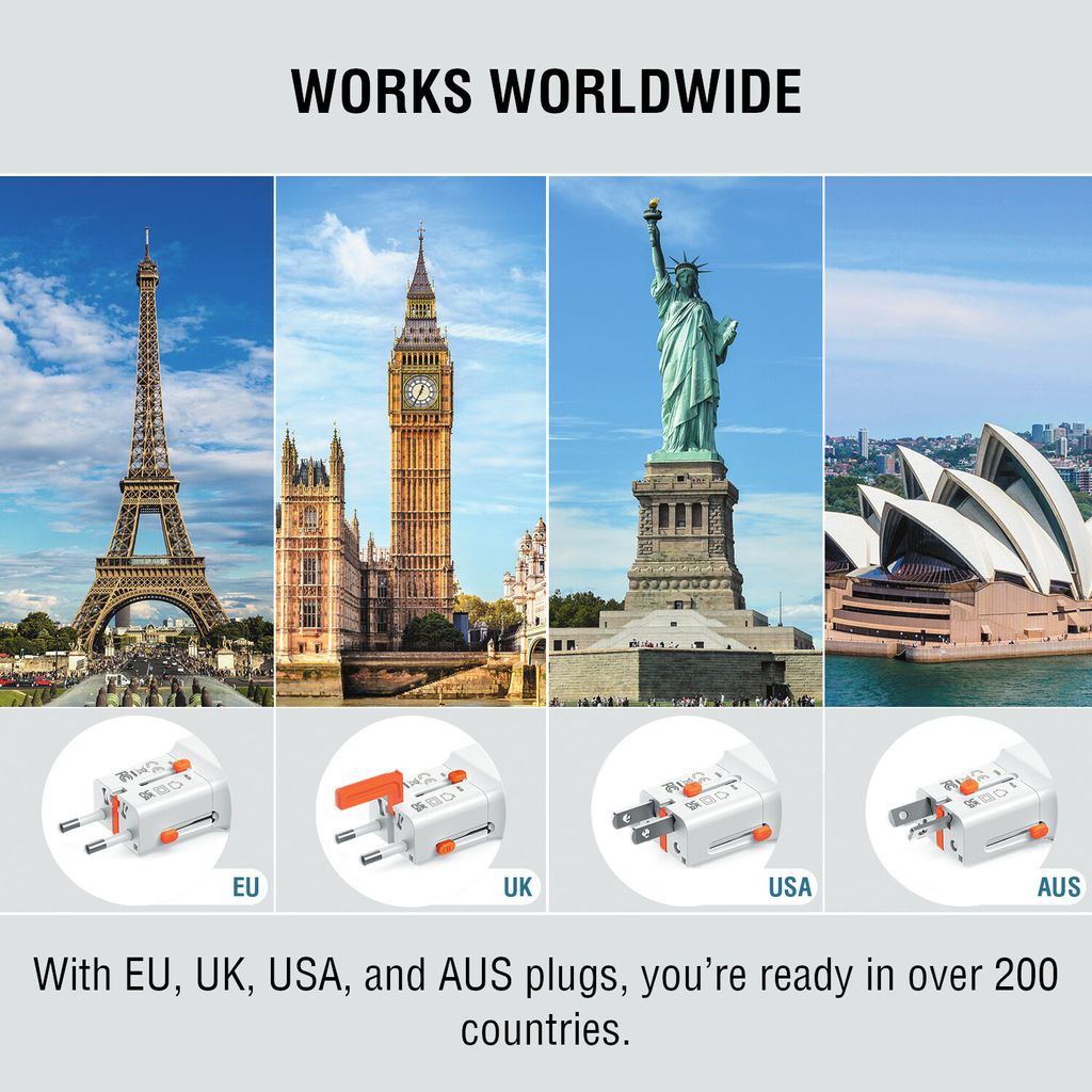 4Smarts Nomad Pocket GaN 65W Universal Rejseadapter - Hvid