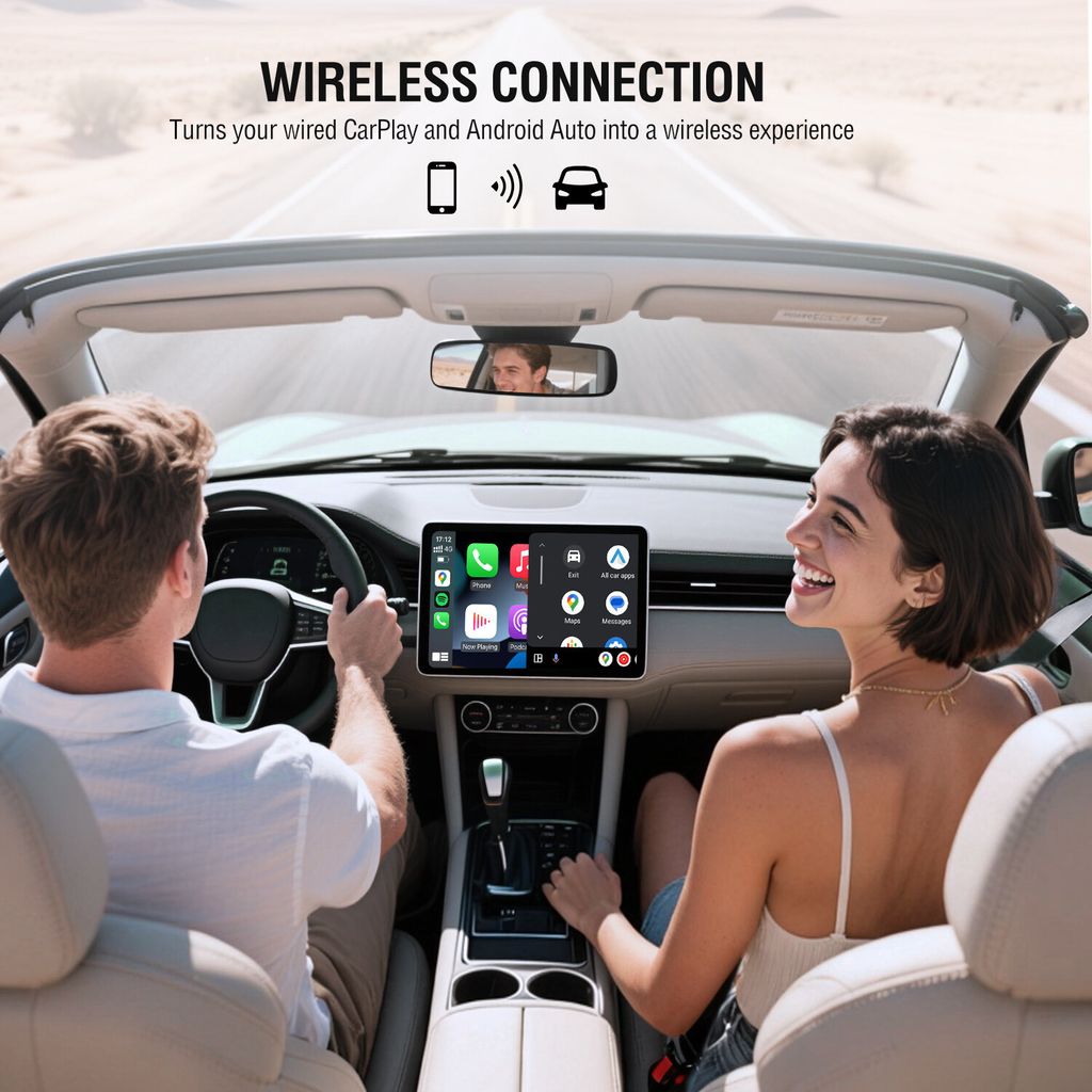 4Smarts trådløs CarPlay / Android Auto-adapter - svart