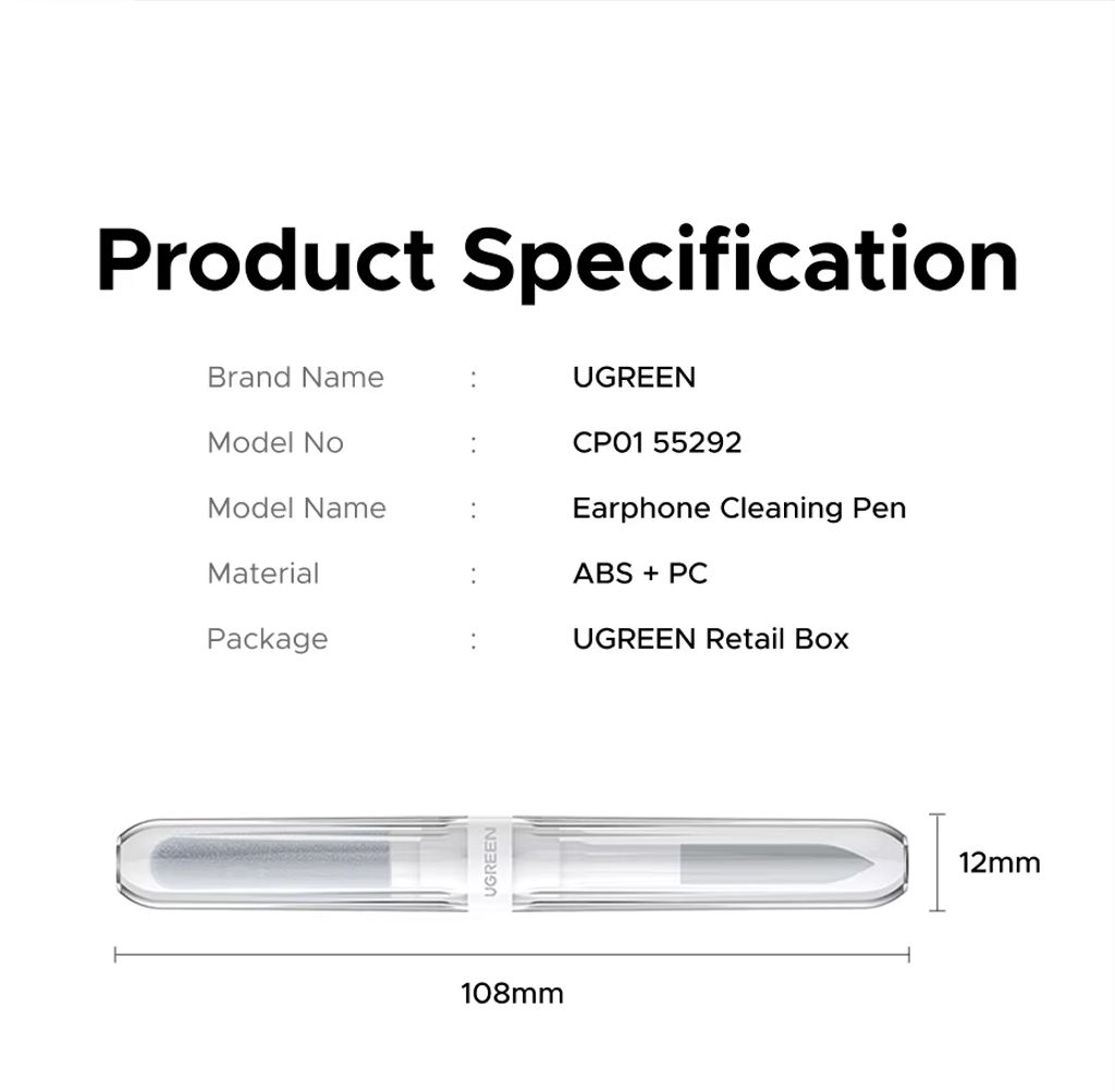 UGREEN Monitoiminen kuulokkeiden puhdistuskynä CP01