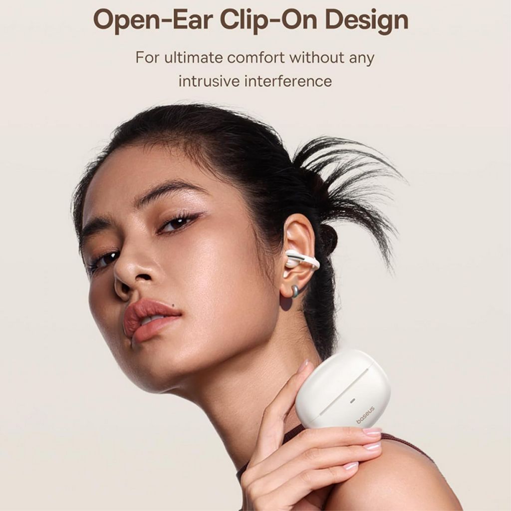 Baseus Bowie MC1 open-ear trådlösa hörlurar – vit