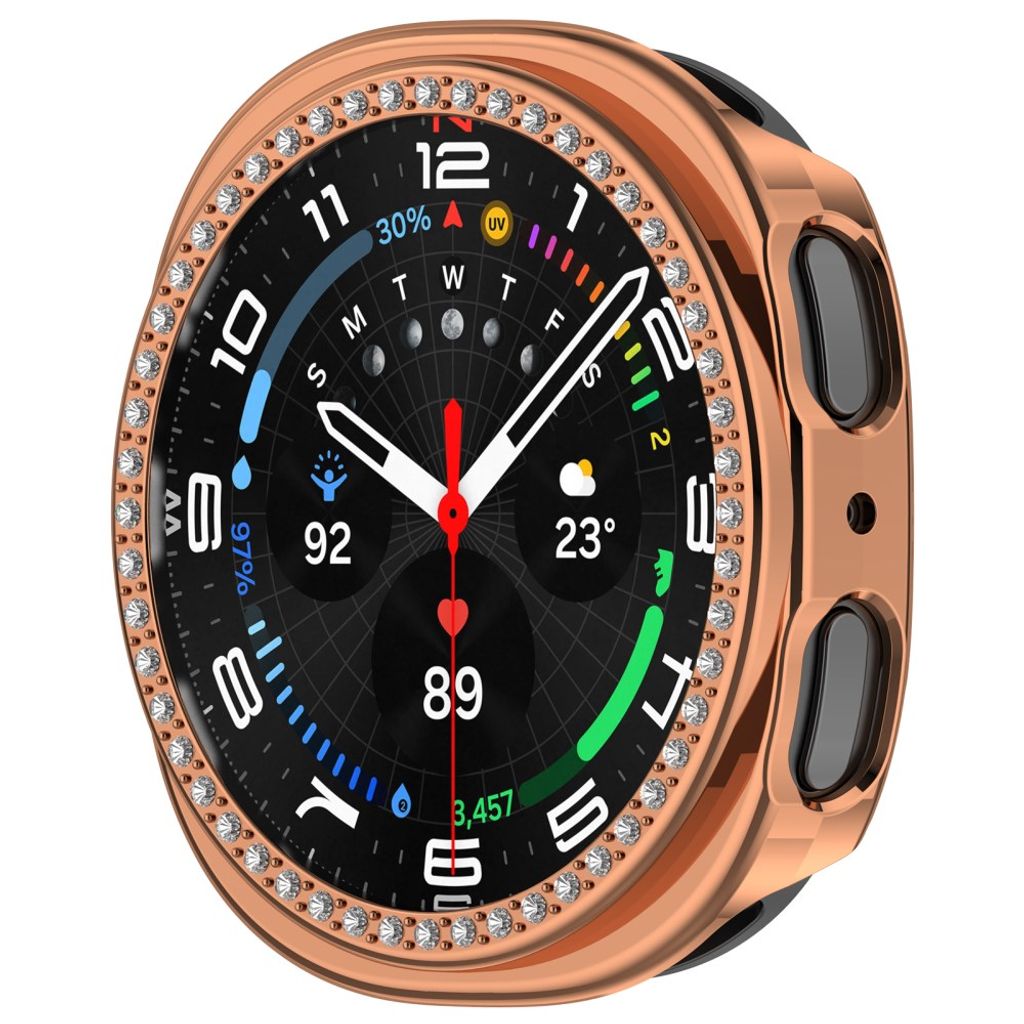 Samsung Galaxy Watch9 40mm Deksel med rhinsteiner - Rose gull