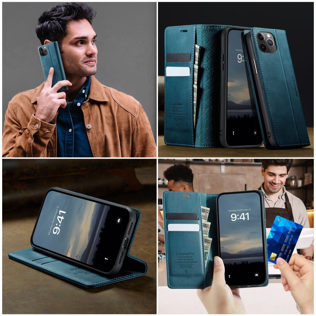 CASEME iPhone 11 Pro Max Plånboksfodral RFID-blockerande – Grön