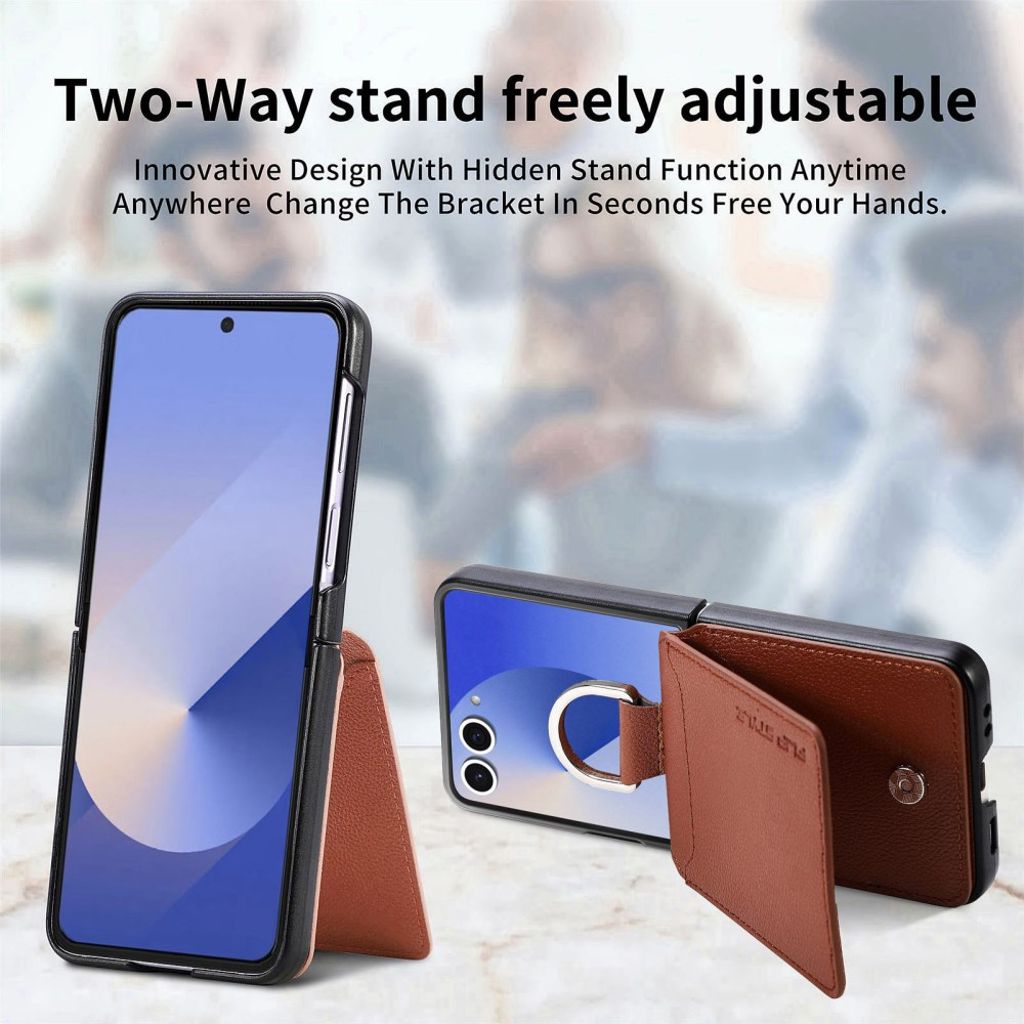 Samsung Galaxy Z Flip7 5G Skal med ringhållare - Brun