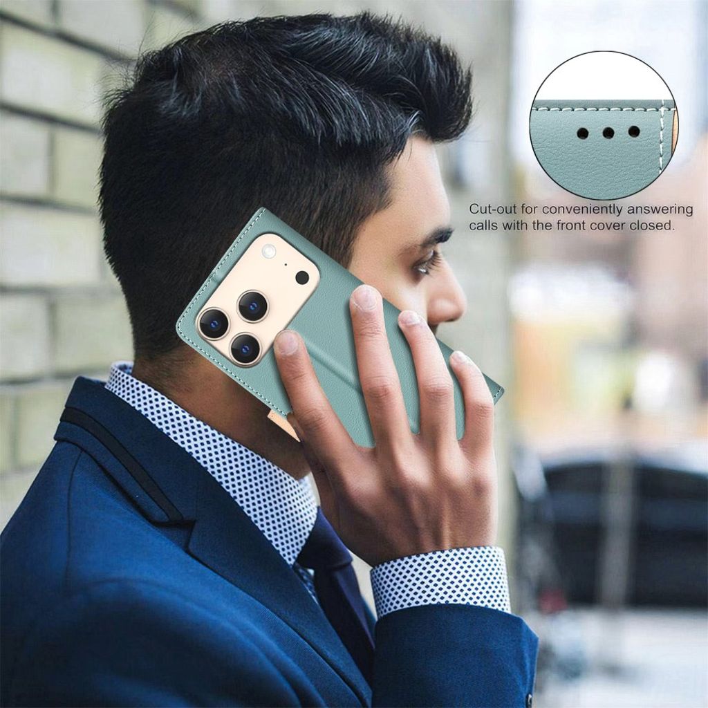 BINFEN COLOR iPhone 17 Pro plånboksfodral – grön