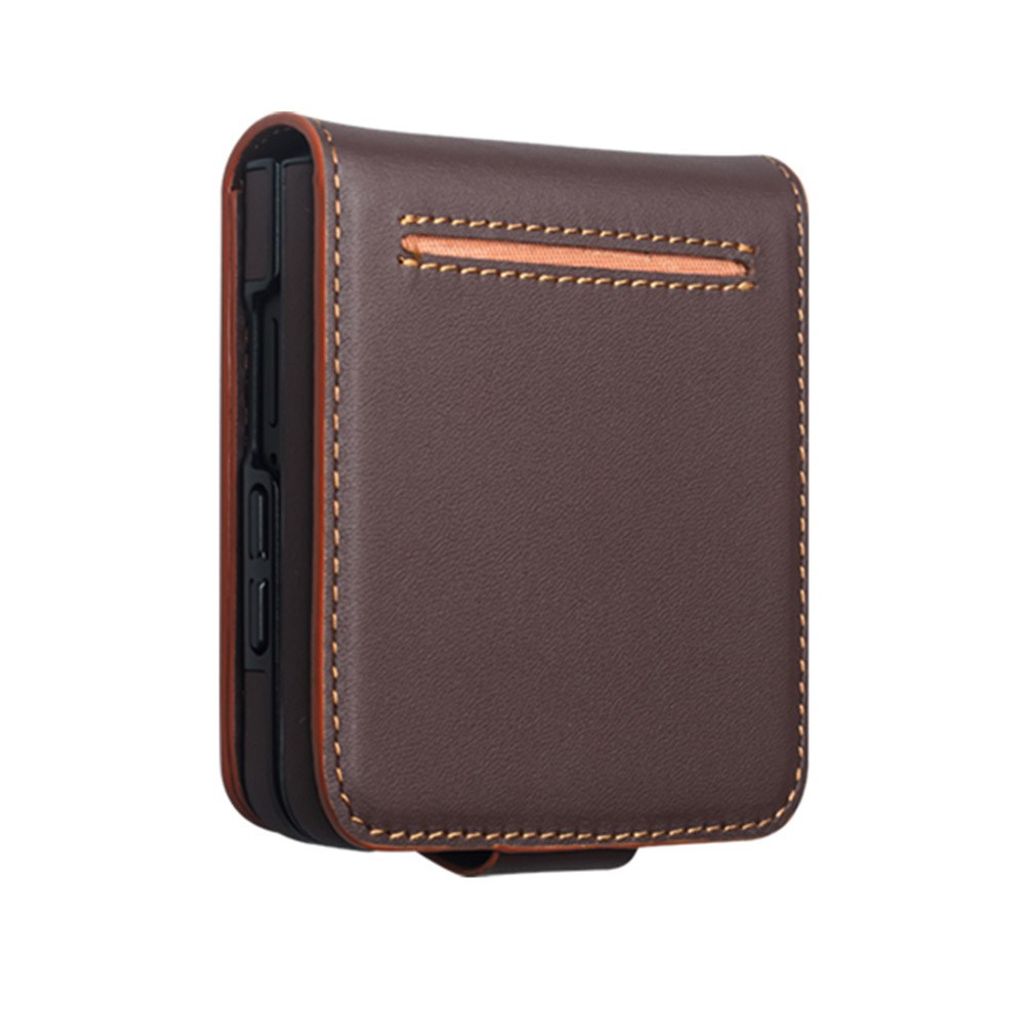 QIALINO Samsung Galaxy Z Flip8 Flip cover i ægte læder - Brun