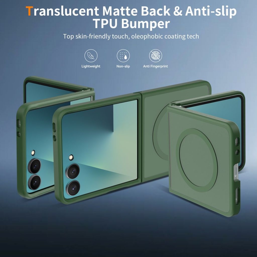 Samsung Galaxy Z Flip8 MagSafe kuori akryylitakalla - Vihreä