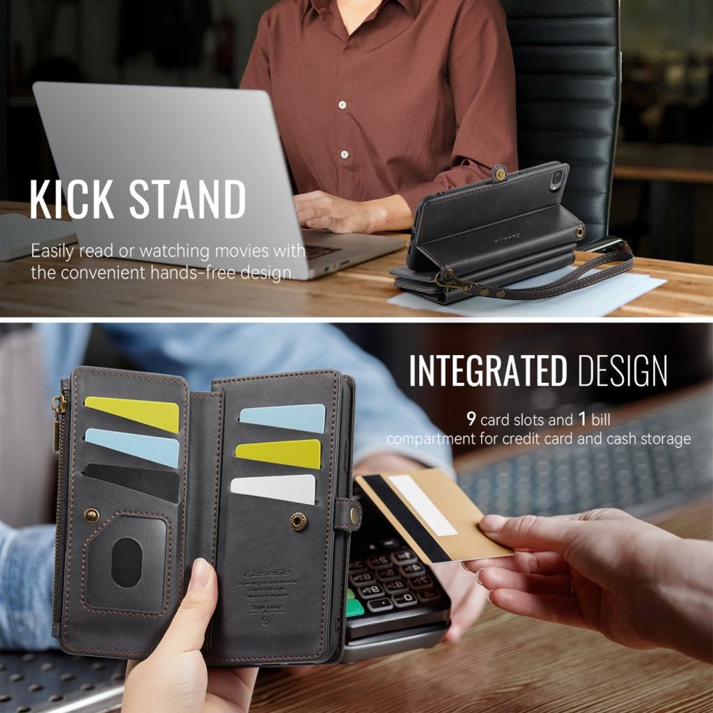 CASEME iPhone 6 Plus / 7 Plus / 8 Plus Kotelo - Musta