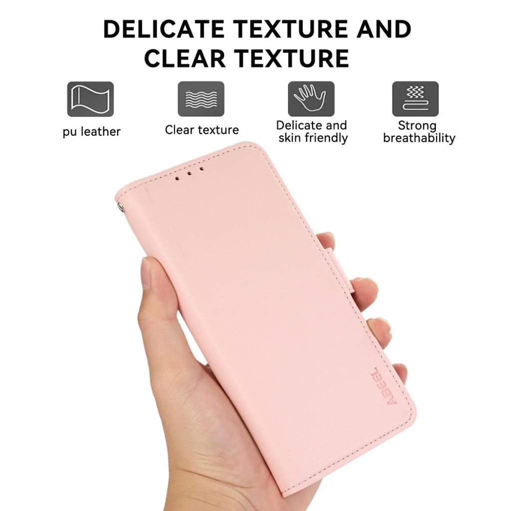 ABEEL Google Pixel 11/Pixel 11 Pro RFID-blokerende Flip Cover - Lyserød