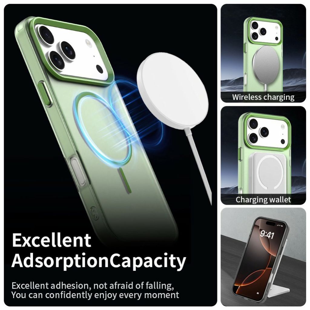 iPhone 18 Pro Max/17 Pro Max MagSafe-kompatibelt Deksel - Grønn