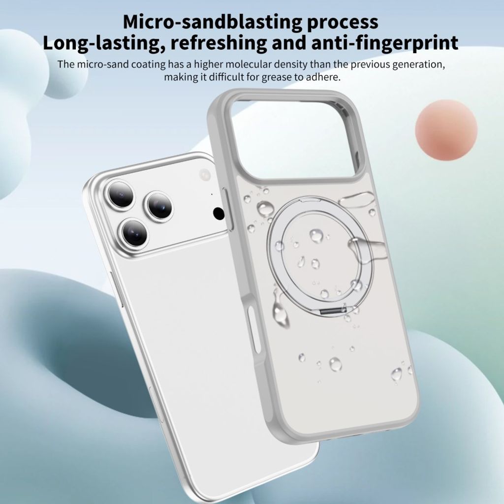 iPhone 18 Pro/17 Pro MagSafe Deksel med ringstøtte - Hvit