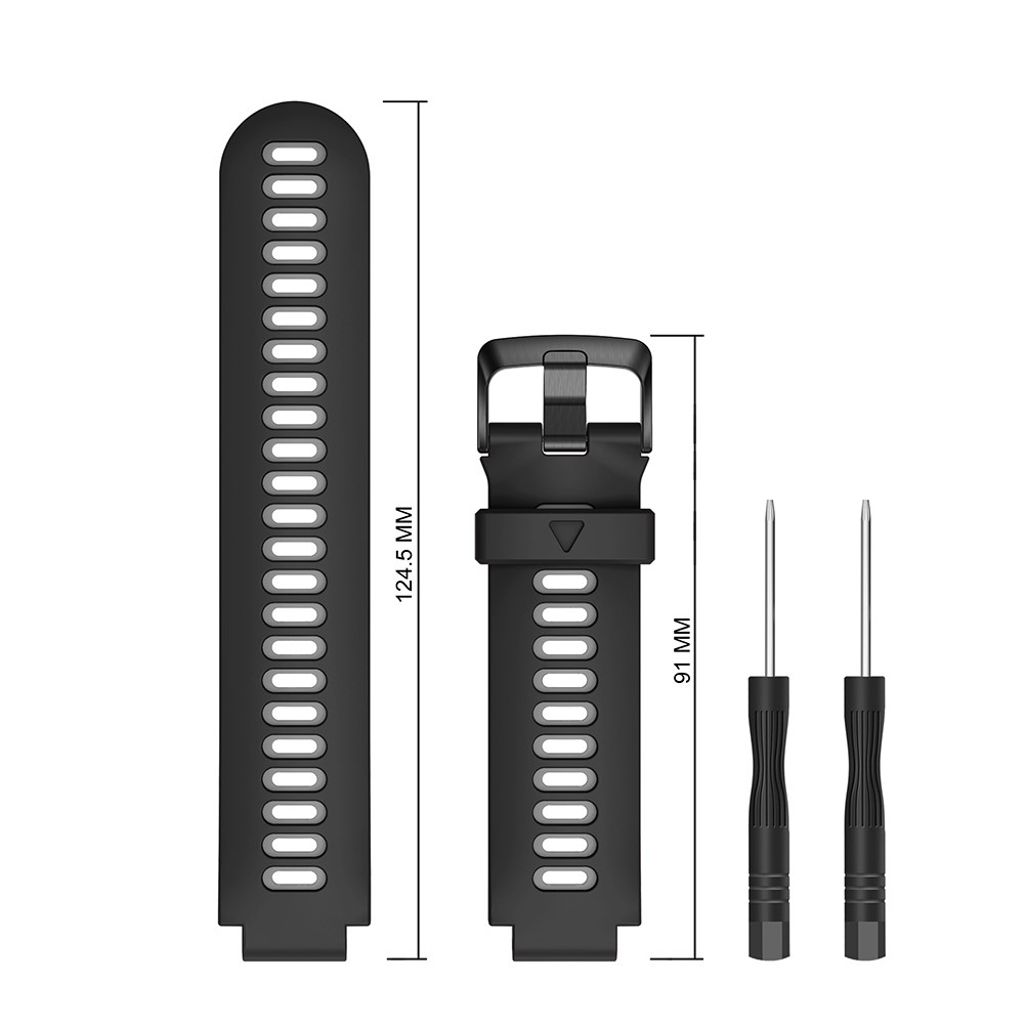 Garmin Forerunner 735XT/220/230/235/620/631 Klockarmband - Grå/Svart