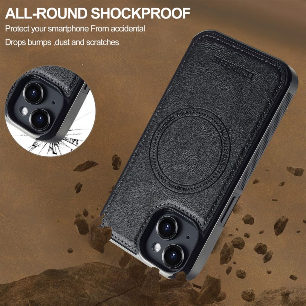 LC.IMEEKE iPhone 13 MagSafe-yhteensopiva kuori - Musta